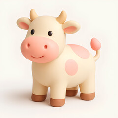 Cute 3D clay cow