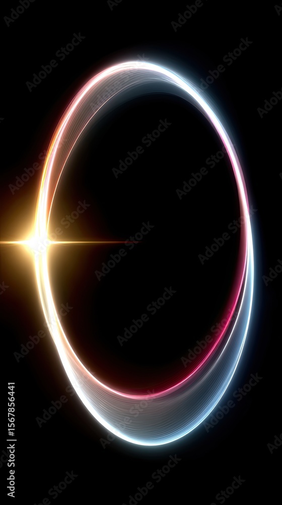 Poster luminous ring abstract background with soft glow