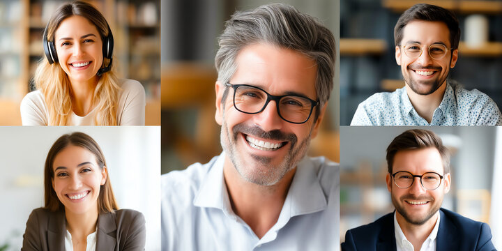 Multicultural Business Team Collaborating via Virtual Conference Call Across Global Offices in Professional Setting