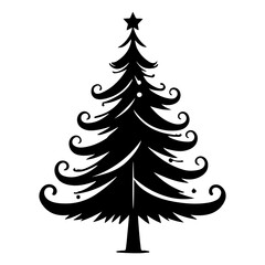 Elegant Christmas Tree Silhouette with Star Ornament for Holiday Decoration