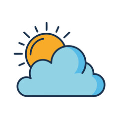 Fototapeta premium sun-behind-cloud-icon-vector--flat-icon-pack-look