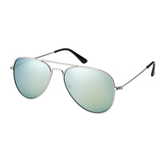 Silver aviator sunglasses isolated on transparent background