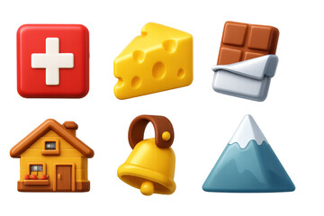 Switzerland Travel 3D Icons