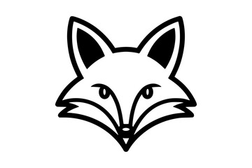 Obraz premium Cartoon Fox Logo – Bold Minimalist Vector Line Art Generative AI