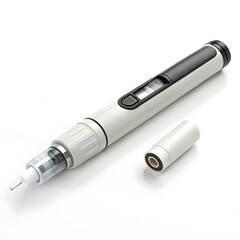 3D Render of Insulin Pen Injector on White Background


