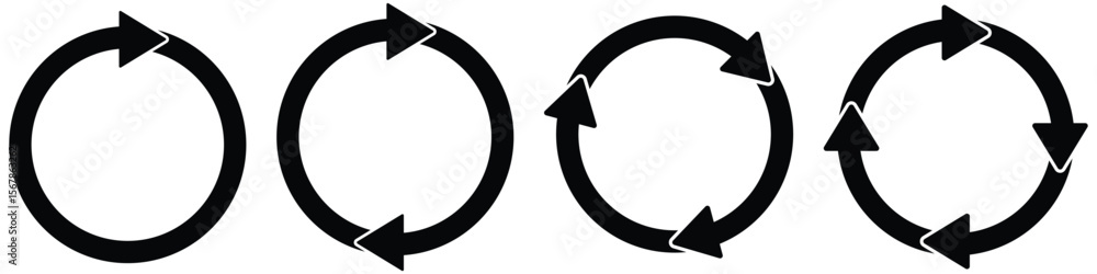 Poster circle arrow icon set. symbol of reload, recycle, repeat, refresh icon. recycle icon set vector. int