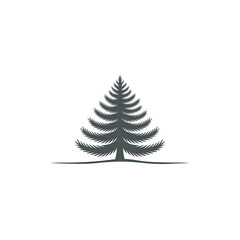 Minimalist Pine Tree Vector: Winter, Snow, Evergreen, Forest, Holiday, Nature Illustration