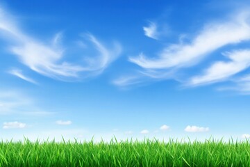 Obraz premium Background of bright clear sky and natural grass