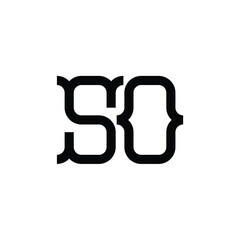 Fototapeta premium SO monogram logo design letter text name symbol monochrome logotype alphabet character simple logo