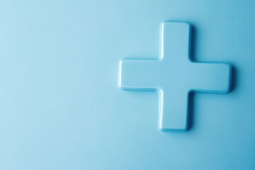 Obraz premium Blue background with 3D raised medical symbols