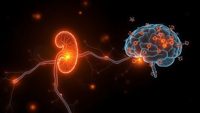 A human head exploding with chaotic wires, symbolizing sensory overload and mental strain.