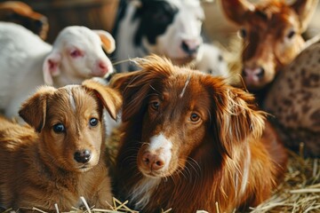 High Detail Picture of Domestic Animals in a Farm