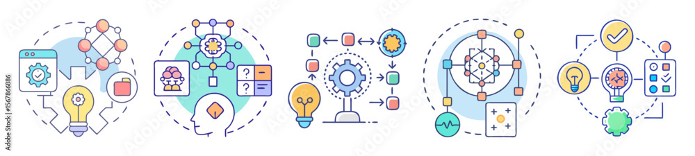 Poster illustrative guide to problem solving methodologies and critical thinking techniques for success