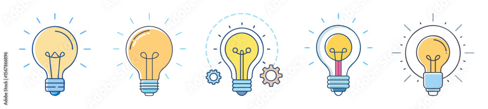 Poster creative light bulb ideas generating innovative solutions and brainstorming concepts effectively