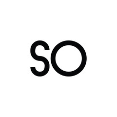 SO monogram logo design letter text name symbol monochrome logotype alphabet character simple logo