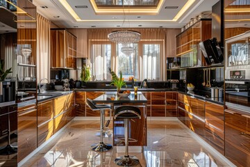 Detailed Image of Elegance and Luxury in Modern Domestic Kitchen