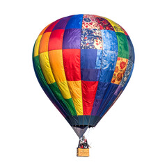 Naklejka premium Colorful hot air balloon against black background