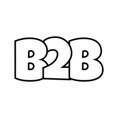 B2B line design illustration isolated on white background