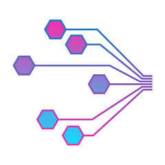 abstract elements of connectivity, futuristic aesthetic design vector illstration