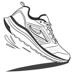 Athletic shoe in motion running shoe footwear
