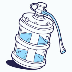 Blue Water Bottle with Straw liquid container