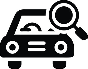 Car inspection magnifying glass symbol automobile vehicle