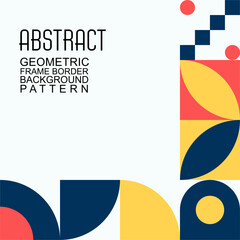 Geometric Bauhaus Posters with Abstract Patterns Vector Mosaic Modern Backgrounds Scandinavian or Swiss Bauhaus Color Art and Shapes Patterns Design Vector