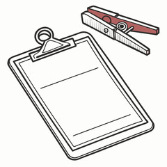 Clipboard and clothespin stationery office supplies