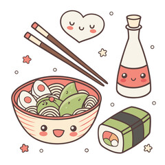 Cute Japanese Food Characters kawaii ramen