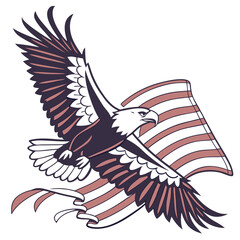 Eagle with American Flag patriotic freedom