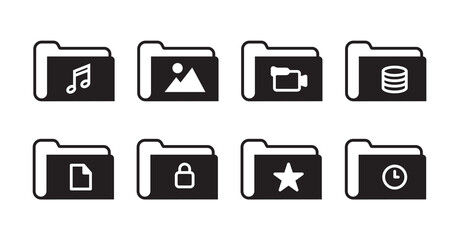 Files Vector Icon Set Adjustable Line Weight Document, folder, archive, report, media, audio, chart, download, spreadsheet, secure, data, files icons