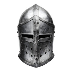 Medieval Steel Helmet, isolated on white background
