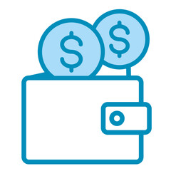 Wallet With Money  Icon Element For Design