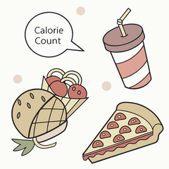 Junk Food and Drink Calorie Count unhealthy eating