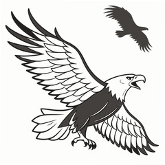 Fototapeta premium Majestic eagles soaring in flight bird wings