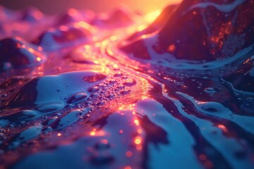 Mesmerizing Light Reflections on Polished Surface Abstract Patterns & Captivating Visual Texture, Ideal for Wallpaper or Design Projects