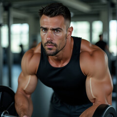 Fototapeta premium a man is doing gym 3.0