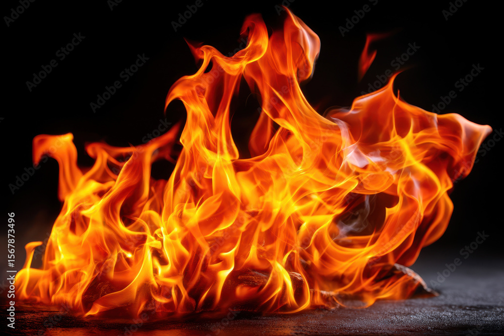 Aufkleber flames dance vibrantly in a dark setting creating an intense visual spectacle