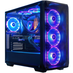 Gaming PC Isolated on Transparent Background

