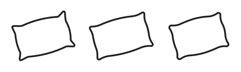 Pillow icon set.  Pillow icon liner vector set. Modern graphic pillow set black liner vector. thin line outline linear pillow symbol. pillow icons set isolated on white background. 