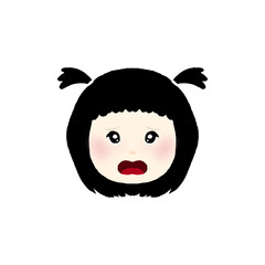 girl cartoon face, vector girl face, cute girl vector, emotional cartoon face, kid girl expression, child face vector, cartoon girl emotions,