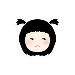 girl cartoon face, vector girl face, cute girl vector, emotional cartoon face, kid girl expression, child face vector, cartoon girl emotions,