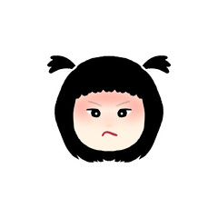 girl cartoon face, vector girl face, cute girl vector, emotional cartoon face, kid girl expression, child face vector, cartoon girl emotions,