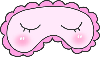 Cute Pink Sleeping Eye Mask Illustration – Bedtime Clipart for Kids