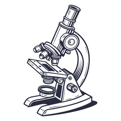 Vintage Microscope Illustration science laboratory