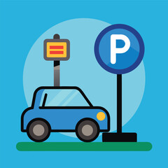 Map pin design with car parking