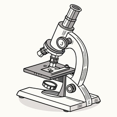 Vintage microscope illustration scientific instrument
