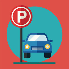 Minimalist vehicle parking direction icon