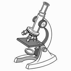 Vintage microscope illustration scientific instrument
