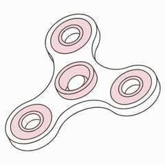 White spinner toy with pink accents fidget spinning